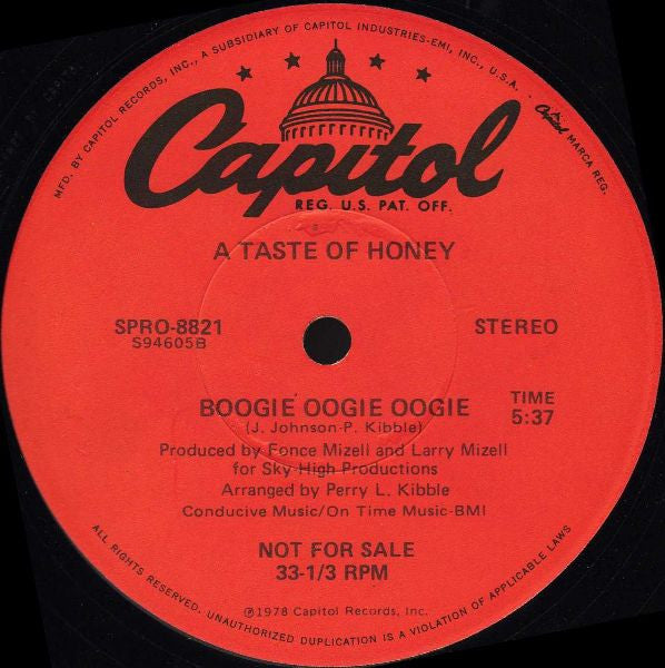 A Taste Of Honey - Boogie Oogie Oogie / Bring On The Love (Why Can't We Be Friends Again)