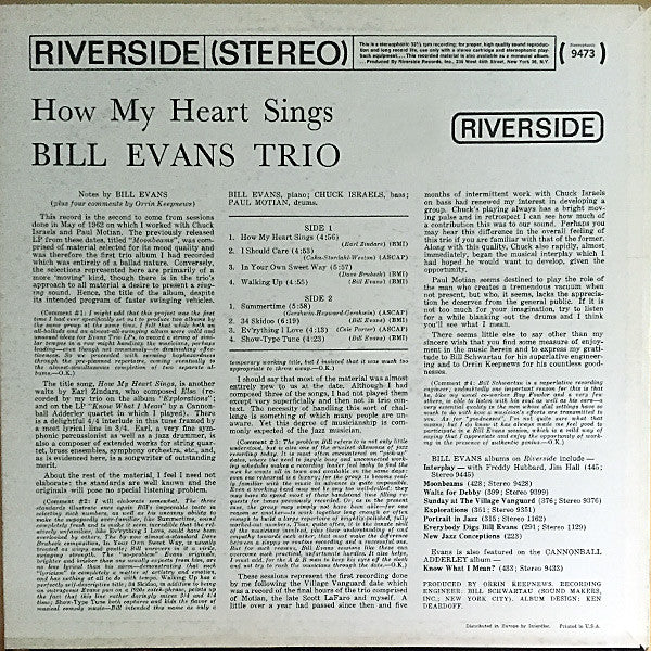 Bill Evans Trio - Now My Heart Sings!