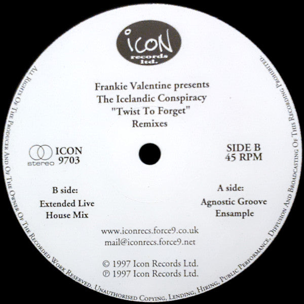 Frankie Valentine Presents The Icelandic Conspiracy - Twist To Forget (Remixes)