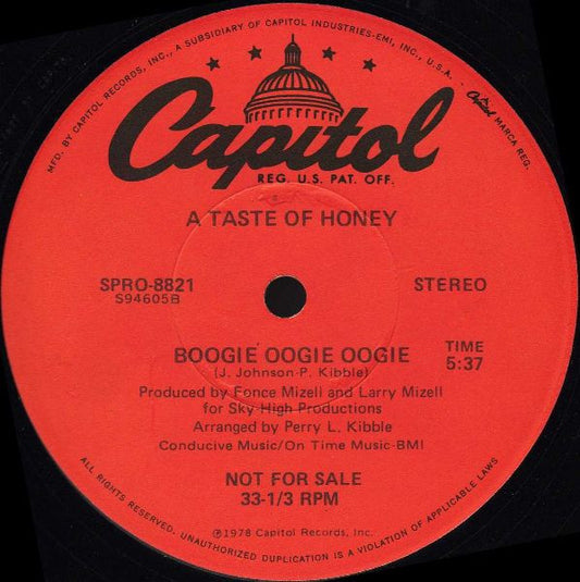 A Taste Of Honey - Boogie Oogie Oogie / Bring On The Love (Why Can't We Be Friends Again)