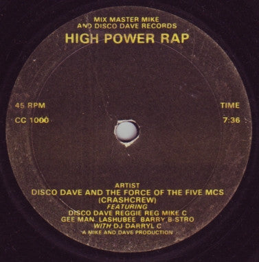 Disco Dave and the Force of the 5 McS, Crashcrew* - High Power Rap