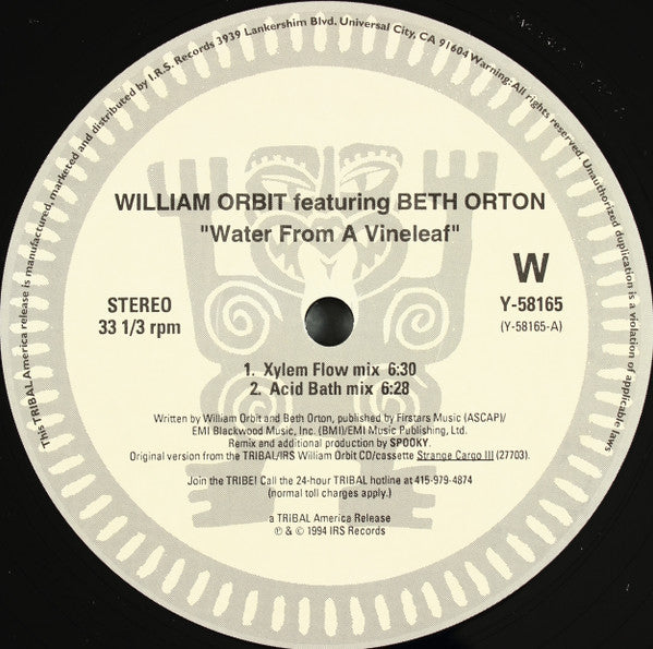 William Orbit Featuring Beth Orton - Water From A Vine Leaf