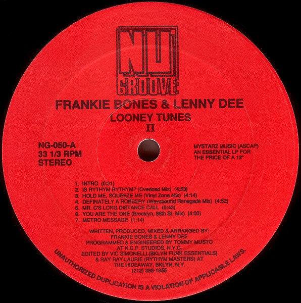 Frankie Bones & Lenny Dee - Looney Tunes II
